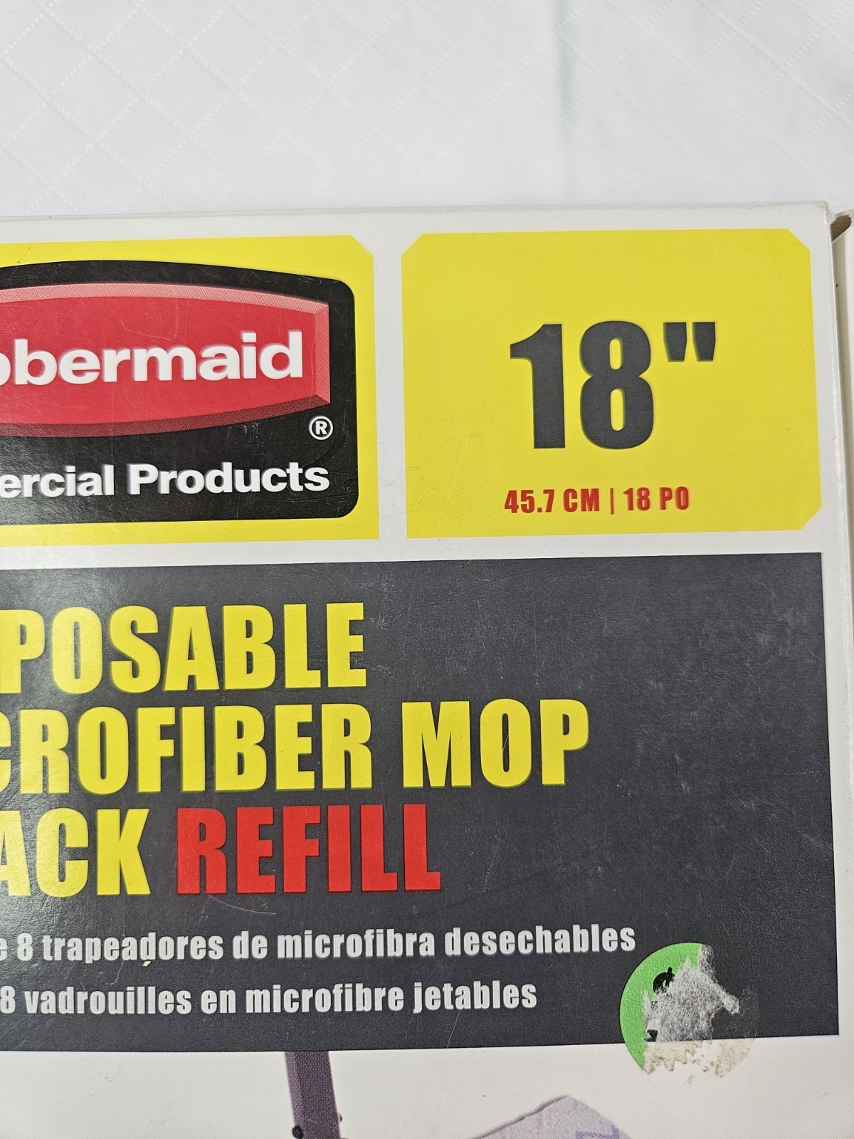 Rubbermaid Commercial 18″ Disposable Microfiber Mop Refill 8 pk Lot 2 Wet Dust