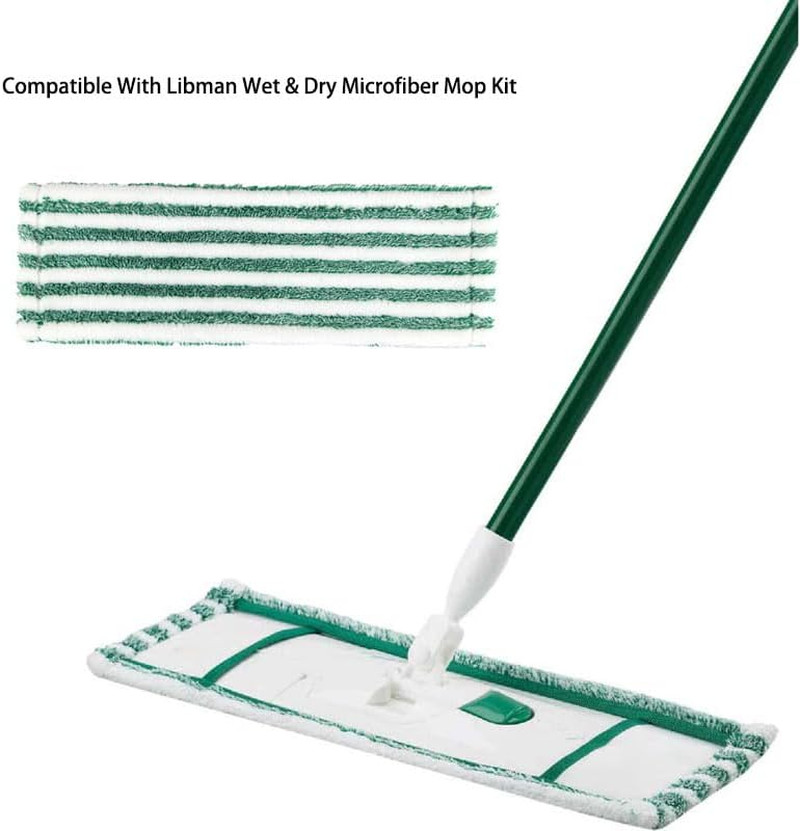 Libman Wet & Dry Microfiber Mop Refills – 2 Pack Reusable Washable Microfiber