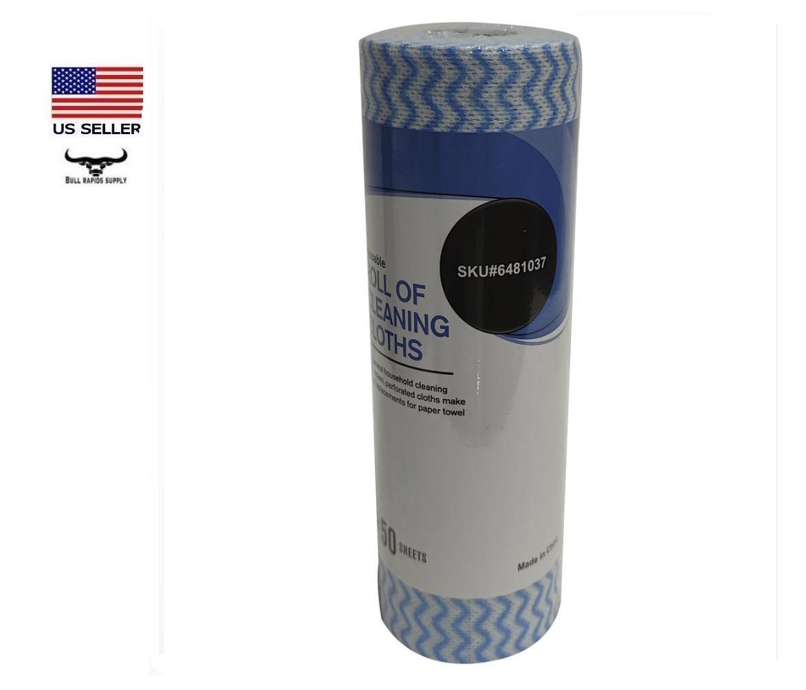 Multi-Use Cleaning Cloths – 50 Count Reusable Non-woven, Perforated Roll
