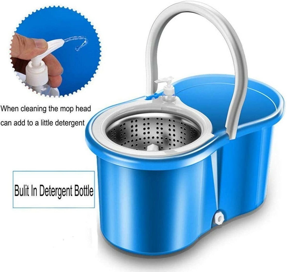 Simpli-Magic Spin Mop 4 Heads Included, Basic, Blue