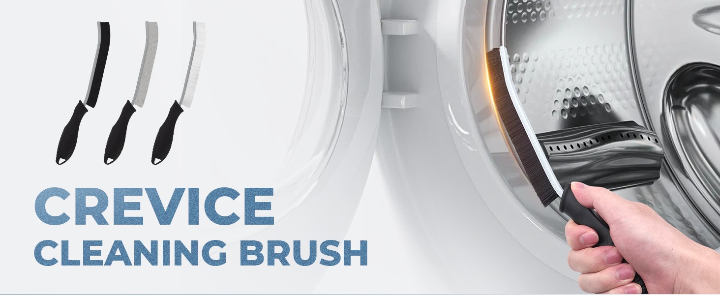 Cleaning Brush Set 3 Pcs with Soft Bristle and Hard Bristle Crevice | Grout