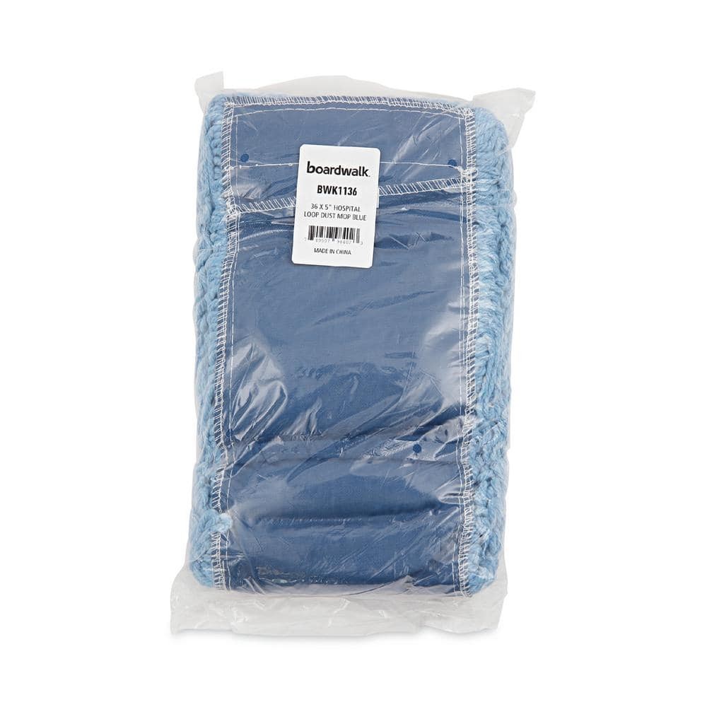 Cotton/Synthetic Blend Dust Mop Mop Head, 36 In. X 5 In., Looped-End, Blue
