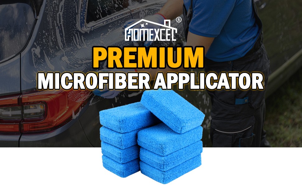Microfiber Applicator Pads, Scratch-Car Wash Sponge for Cleaning, Premium Wax