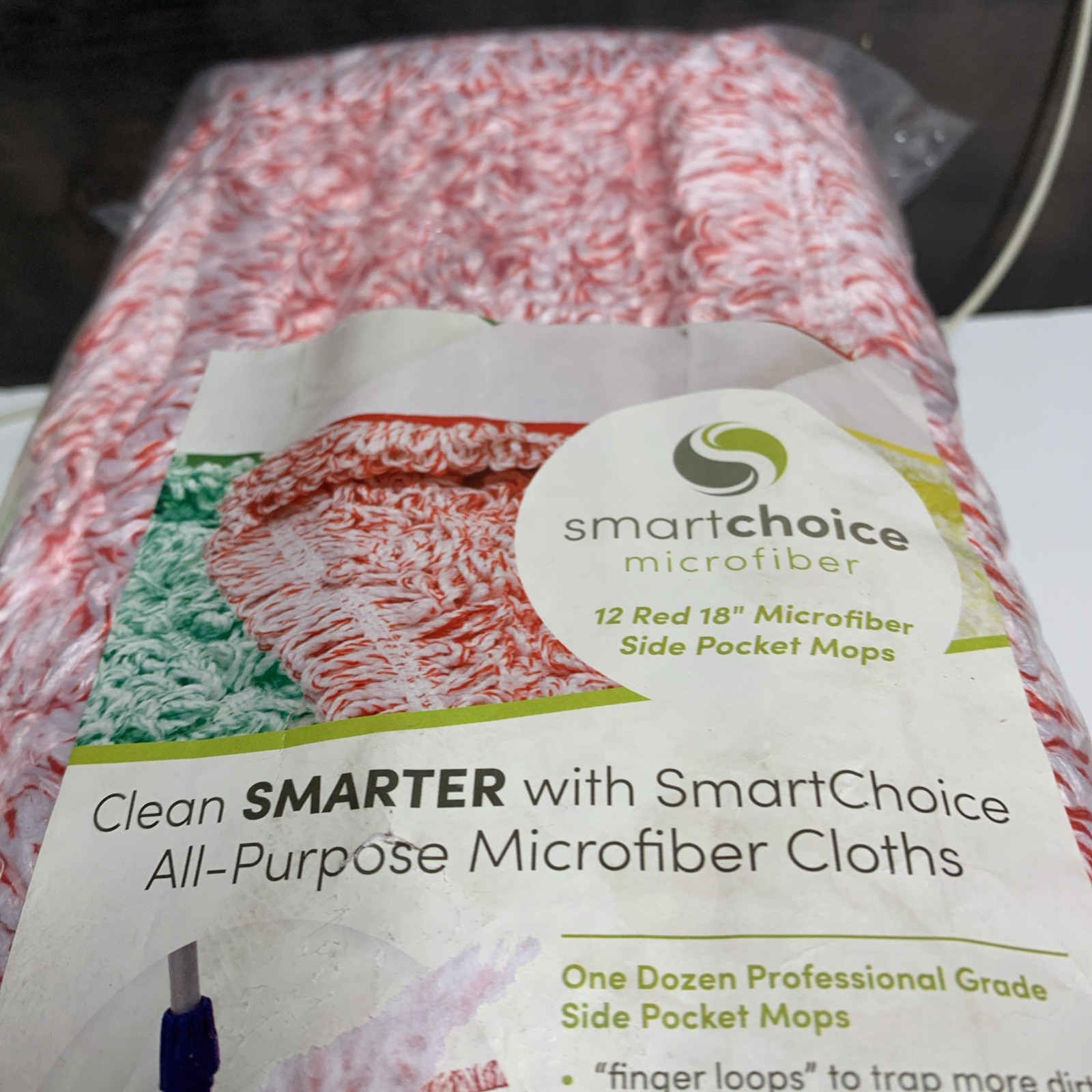 12 Pack Smart choice Microfiber Side Pocket Mops 18”