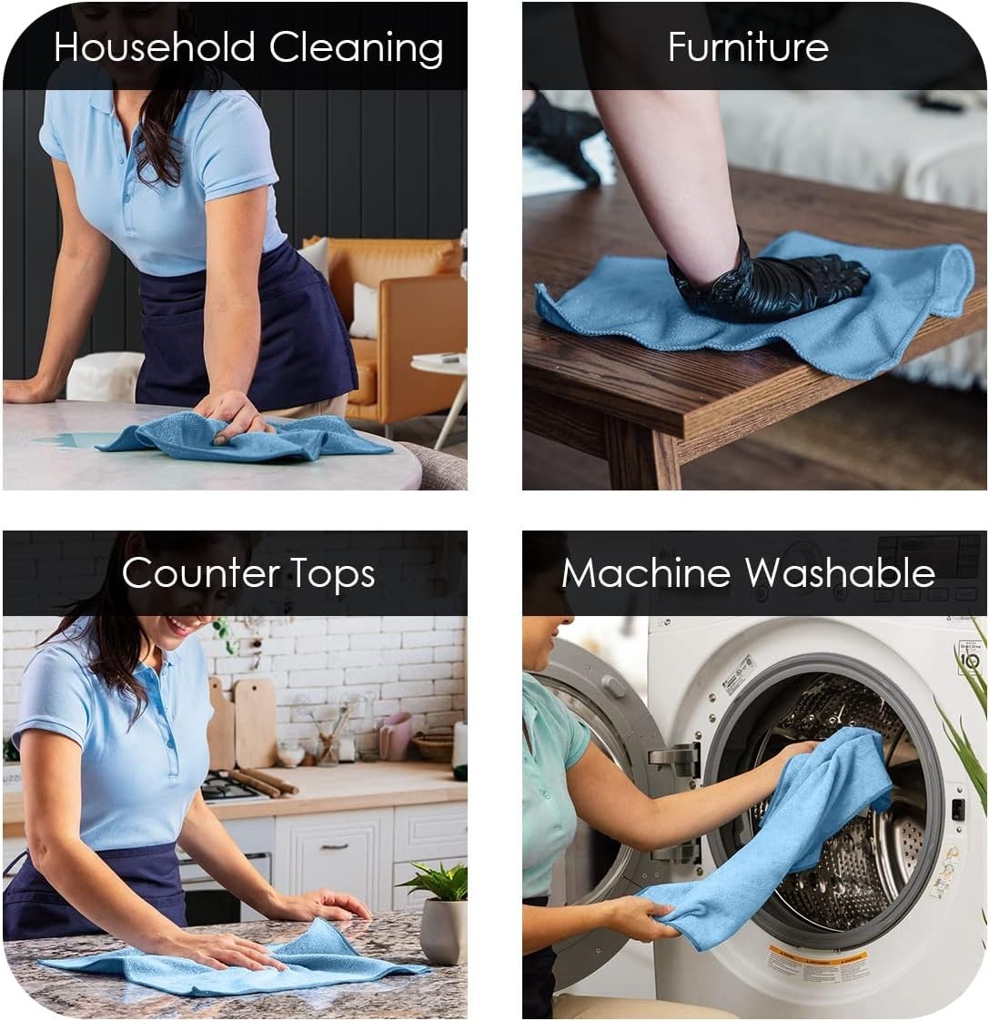 Highly Absorbent Microfiber Cleaning Rags – 36 Count, Perfect for Home & Auto