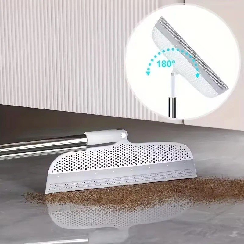 Silicone Floor Squeegee Broom Extendable Glass Window Shower Water Scraper Mop