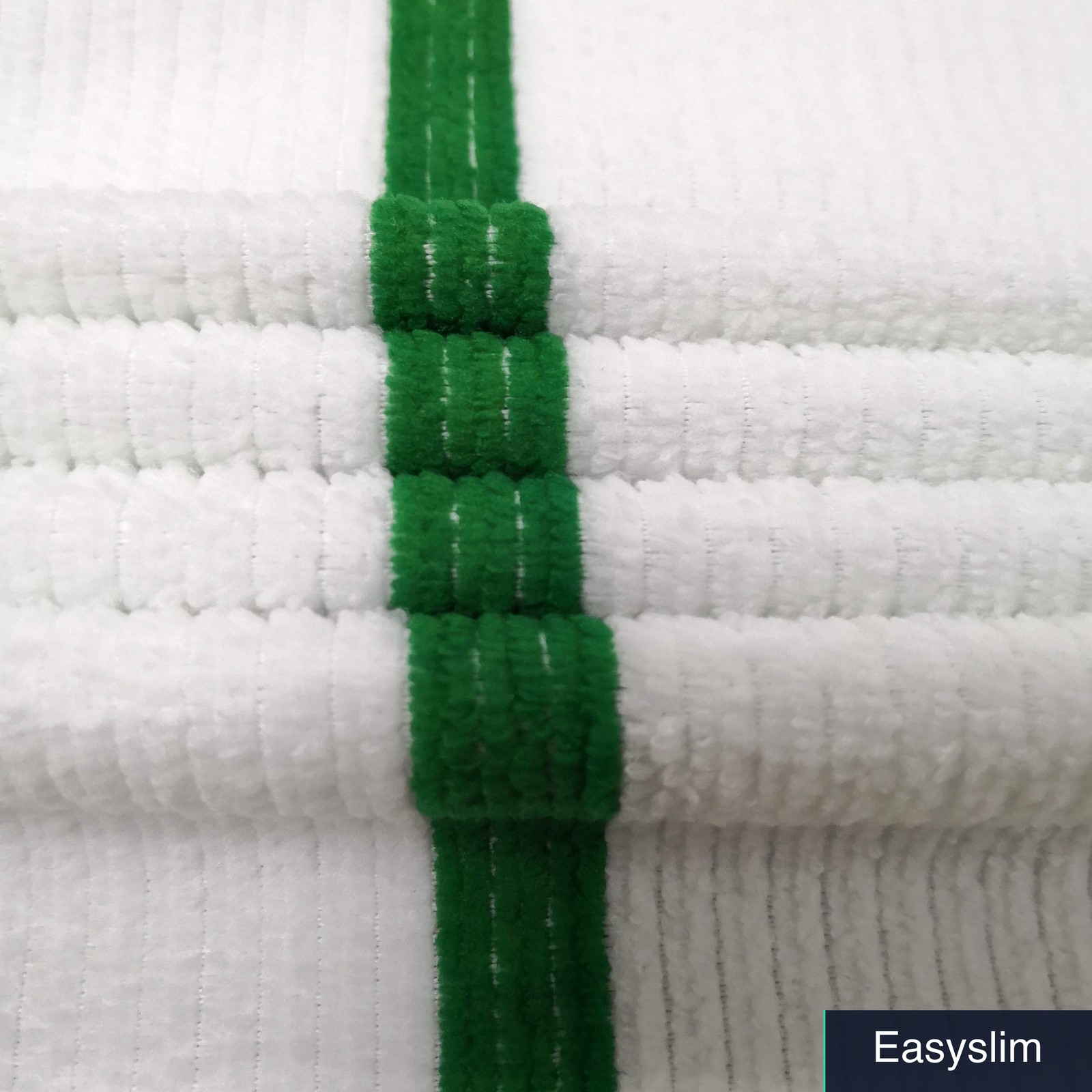 Microfiber Bar Mop Towels 14×17 White Green Stripe 12 Pack Ribbed