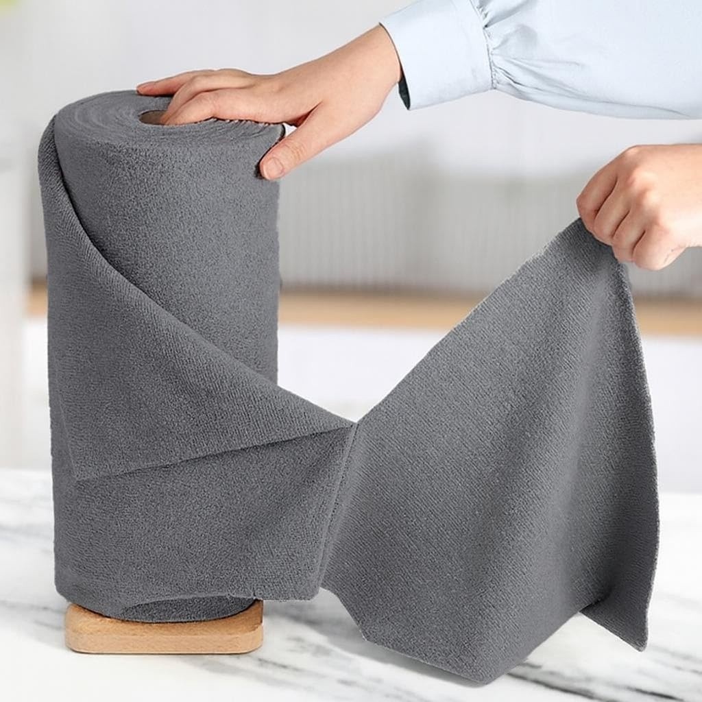 Microfiber Cleaning Cloth Roll 25×25 CM Reusable Washable Lint Free 20 Sheets