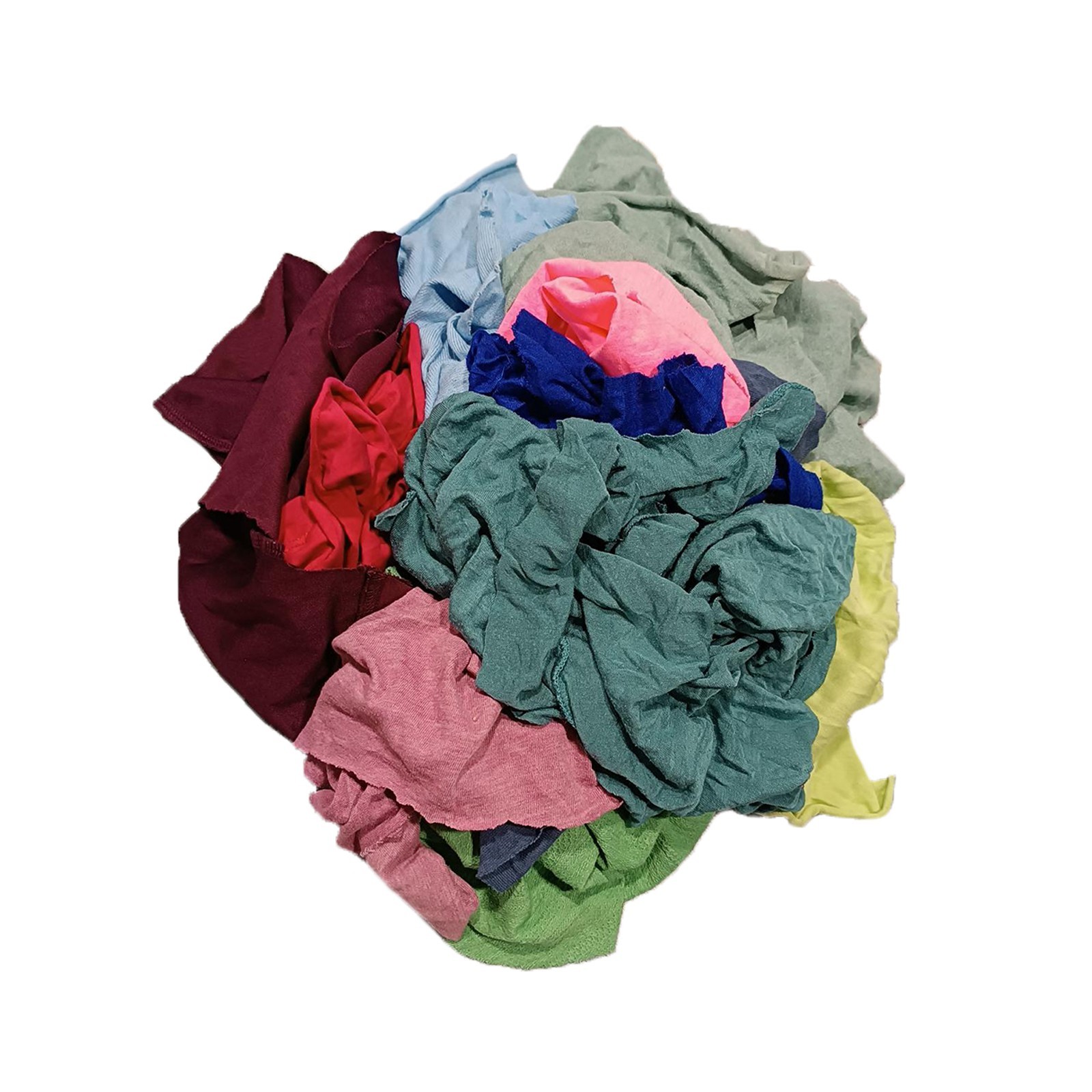 Bulk Color Knit T-shirt Rags, Cotton Cleaning Wipers 18 x 18″ – Compressed Boxes