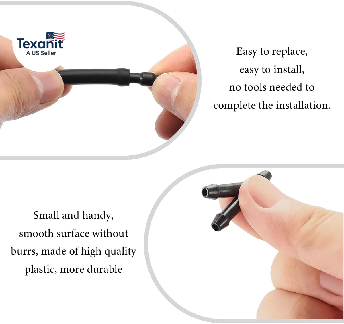 30 PCS Windshield Wiper Hose Connectors, 2-Way I Type 3-Way T/Y Type Windscreen