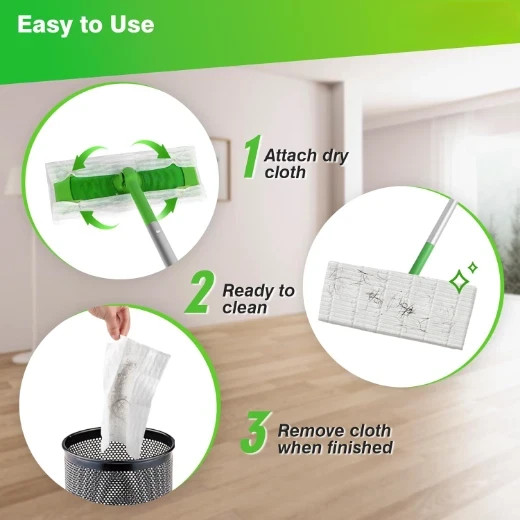 Dry Sweeping Cloths, 100 Count Mop Refill Compatible with Swiffer Sweeper – Disp
