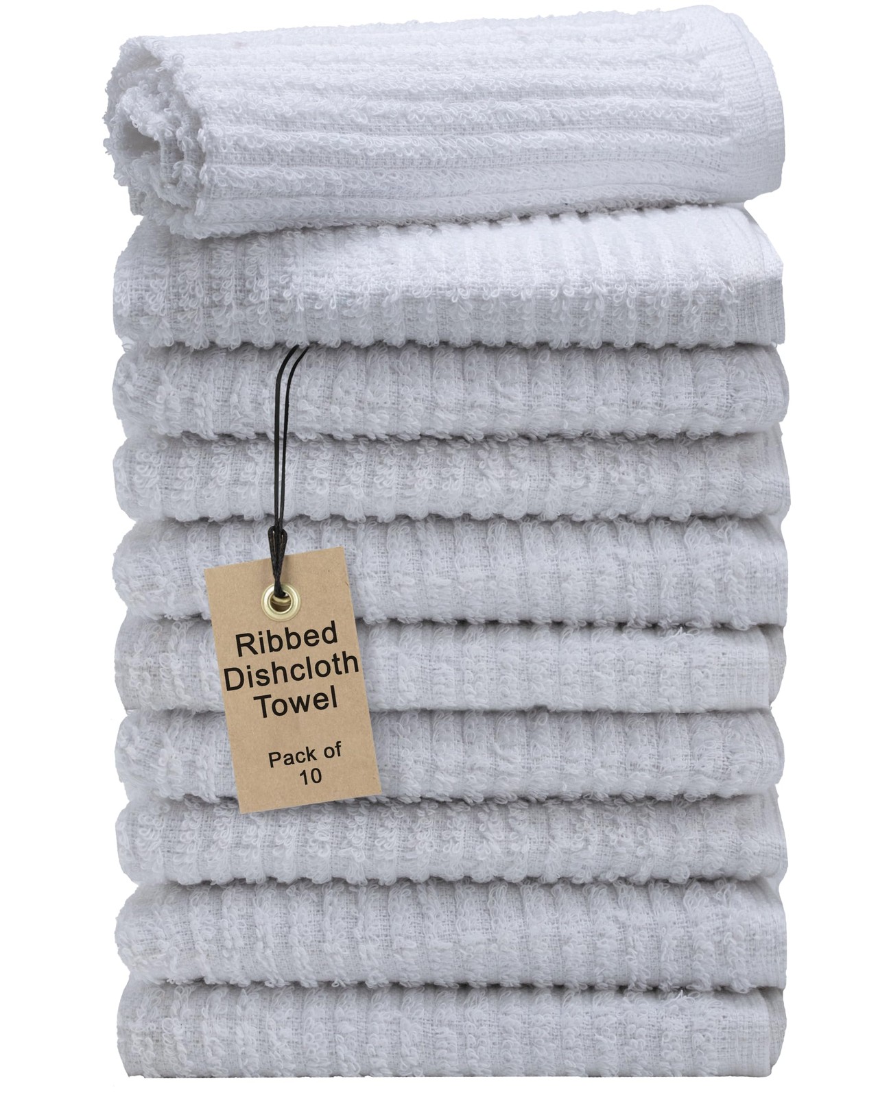 Textila Bar Mop Towels 100% Cotton 12×12 Inches Pack Of 12 White Highly Absorben