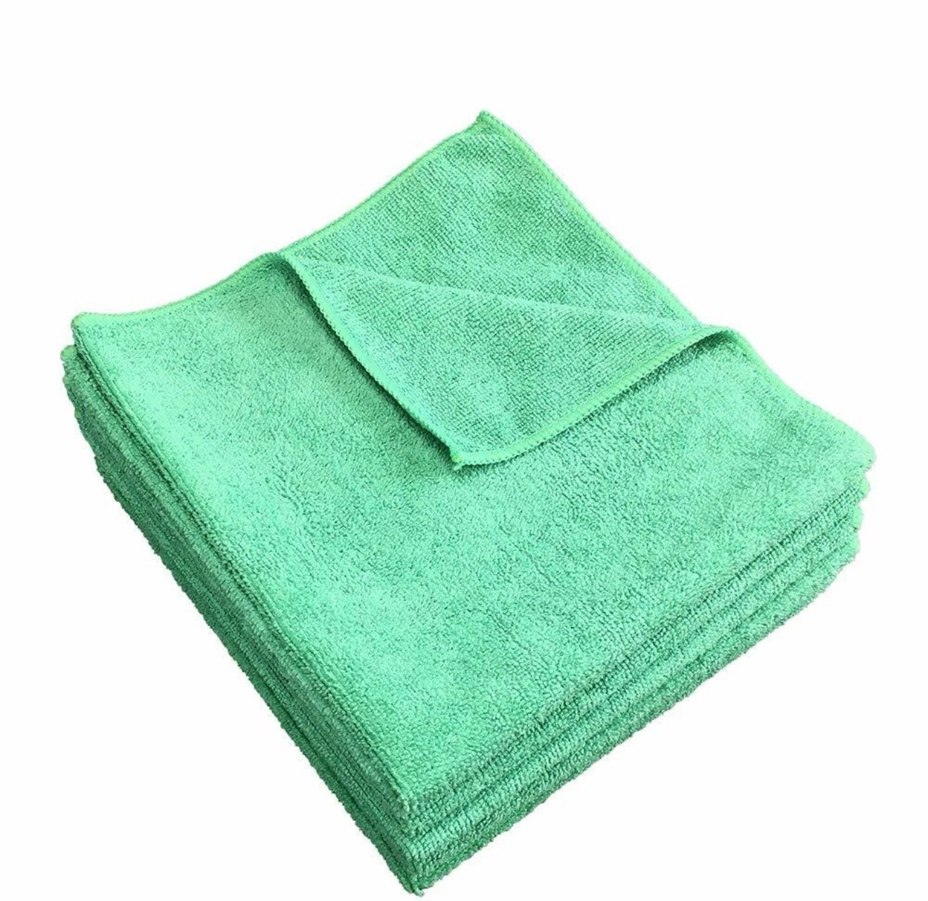 Microfiber Cleaning Cloth Packs of 12 – Reusable 12 x 12 green