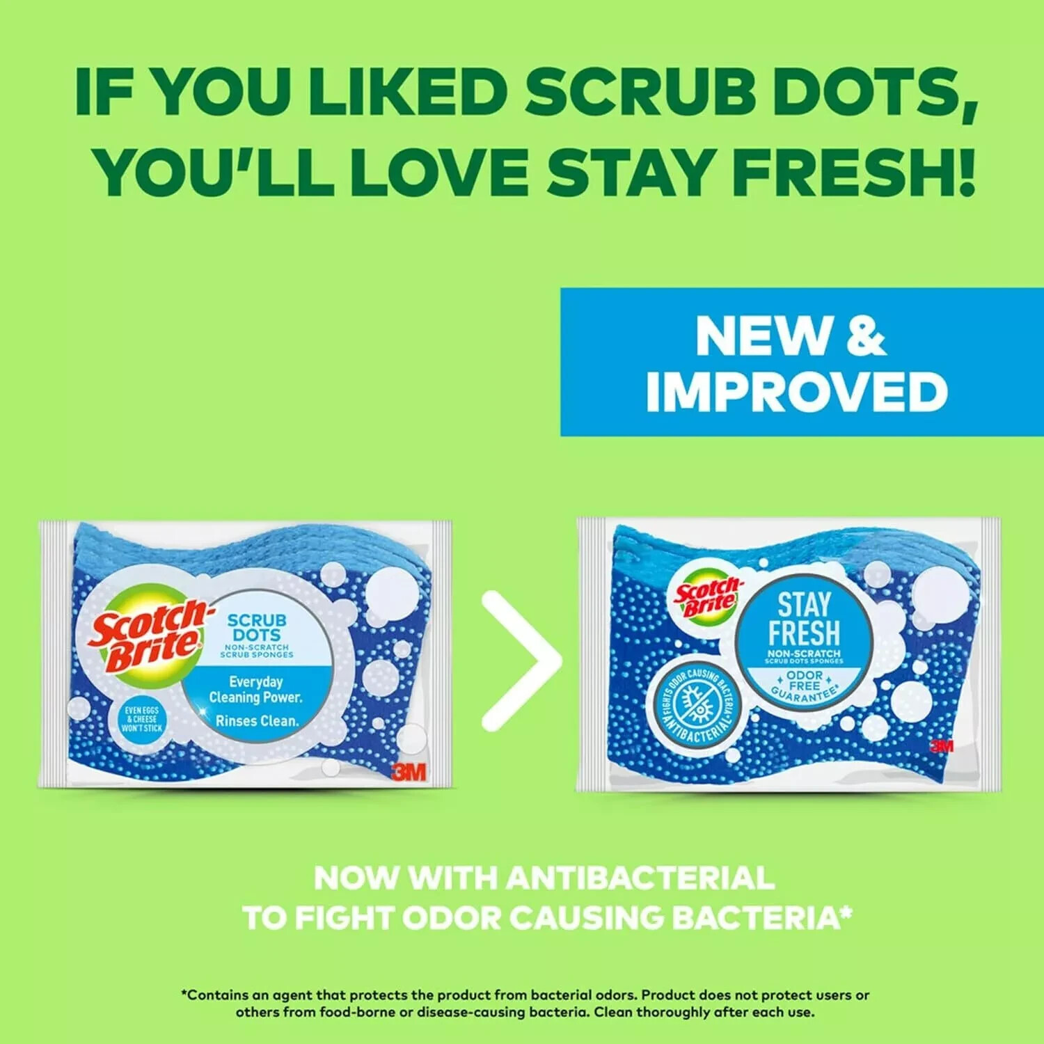 Pack of 6 Scotch-Brite Stay Fresh Non-Scratch Scrub Sponges,