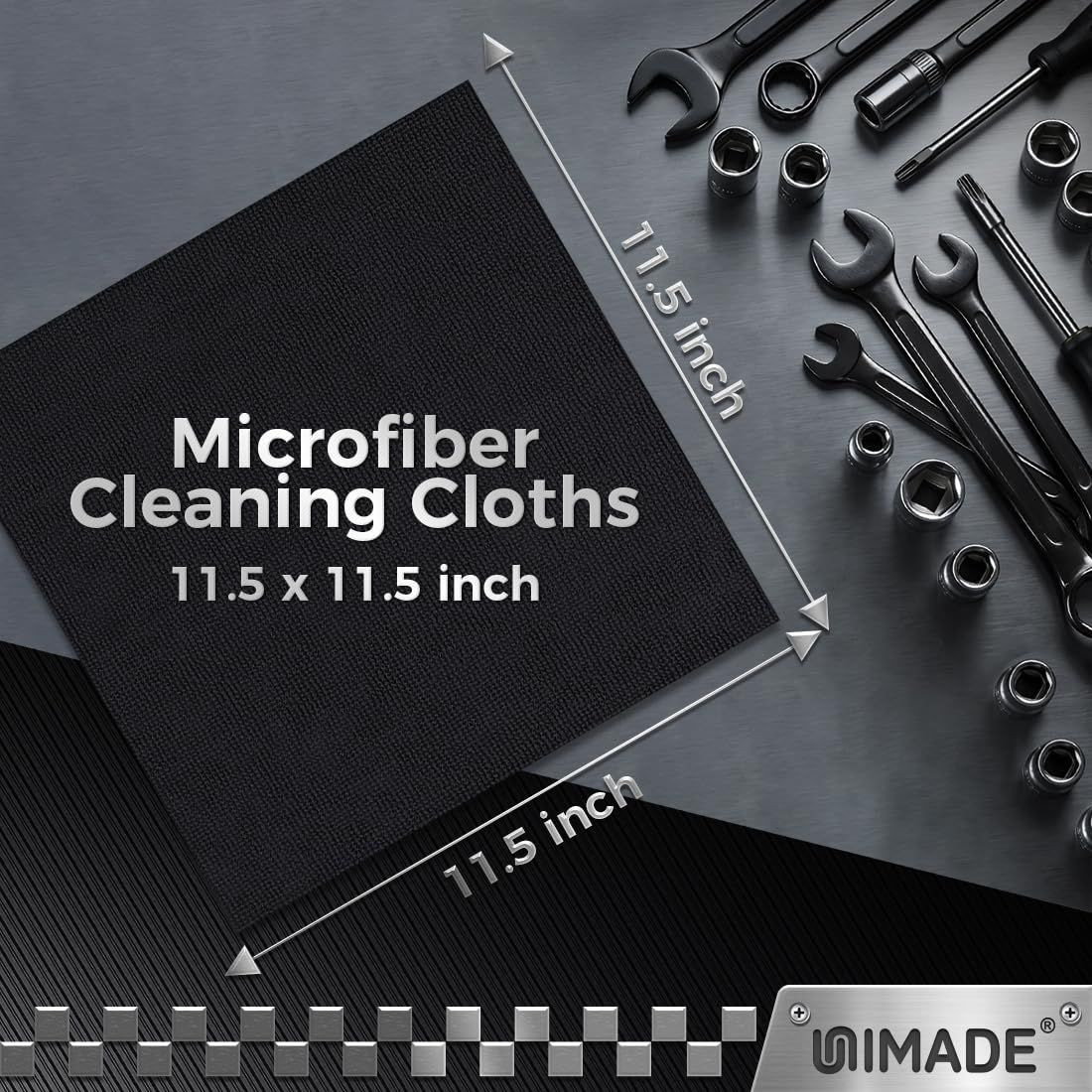 UNIMADE Microfiber Cleaning Cloth, 100 Pack Towels 100pk, Black