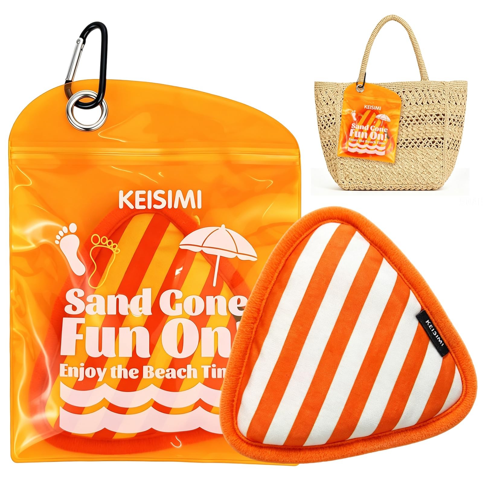 Sand Remover for Beach, Talc-Free & Reusable with Natural Orange