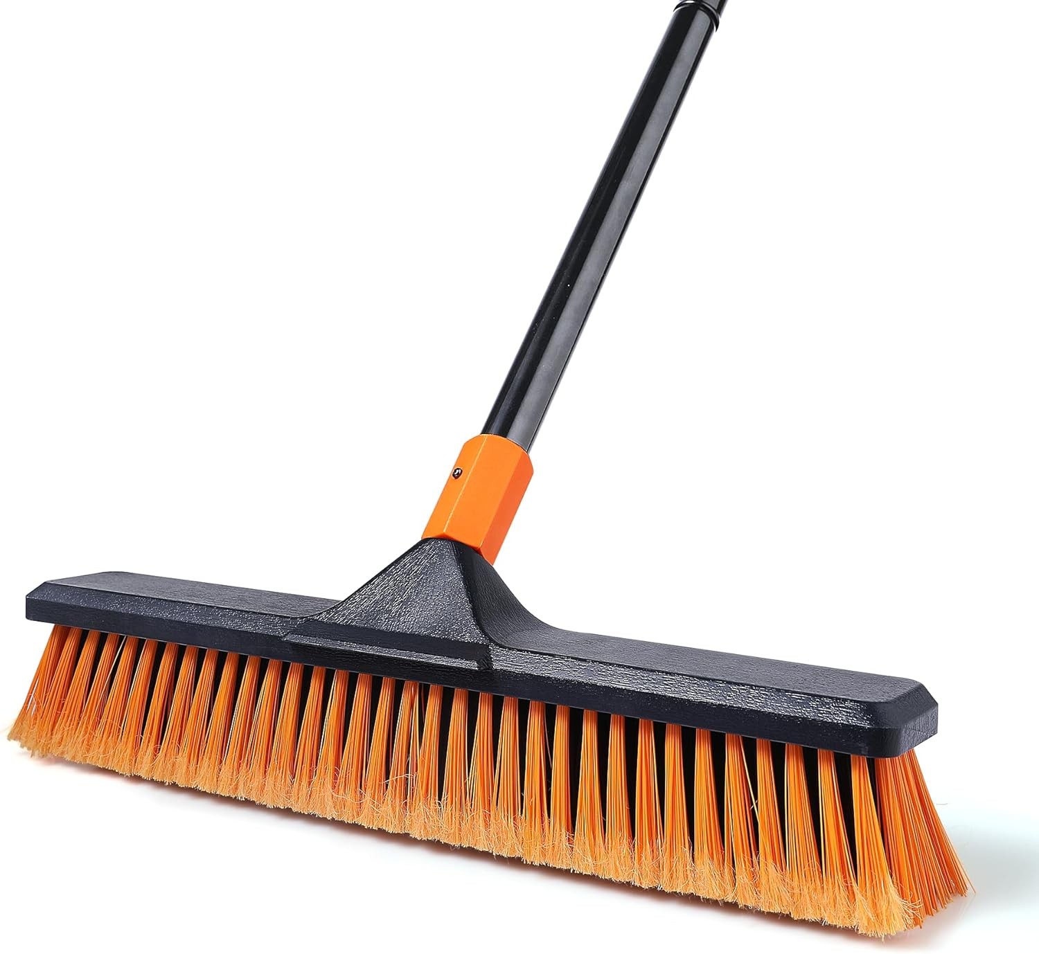 18″ Push Broom Outdoor for Floor Cleaning with Extendable Long Handle, Stiff …
