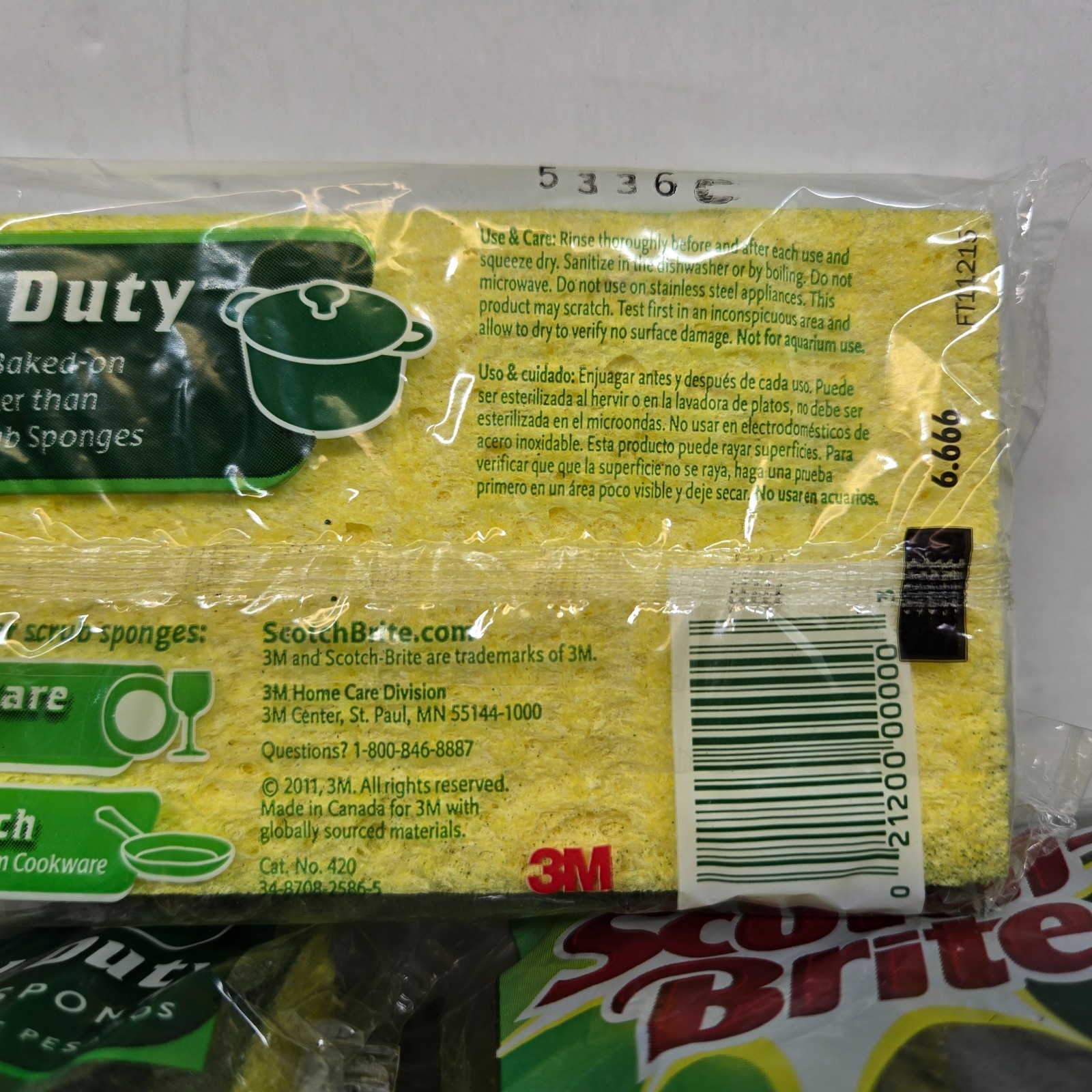 Scotch-Brite Heavy Duty Scrub Sponge Lot of 25 Green 4.5 in x 2.7 in