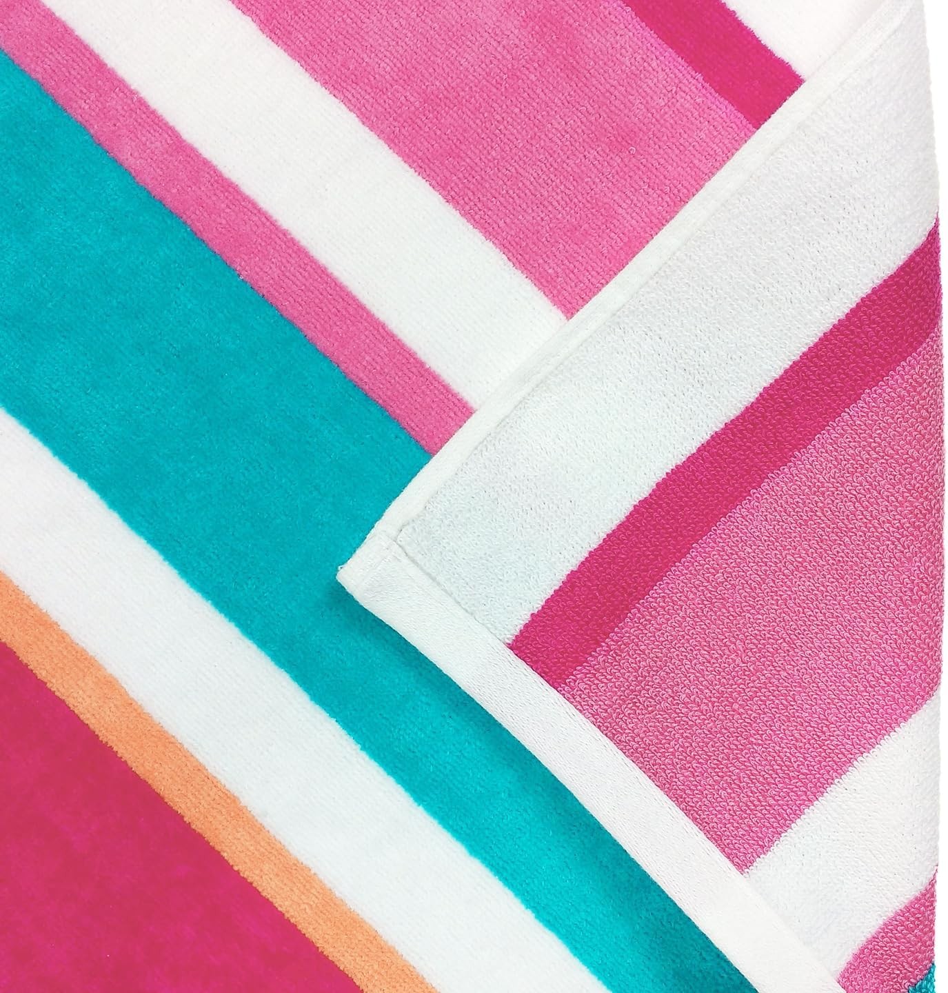 Kaufman – Joey Velour Colored Classic Multi-Color Stripe Beach & Pool Towel –