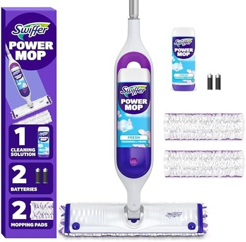 Swiffer PowerMop Mopping Kit for Floor Cleaning, Set Includes 1 Power Mop, 2