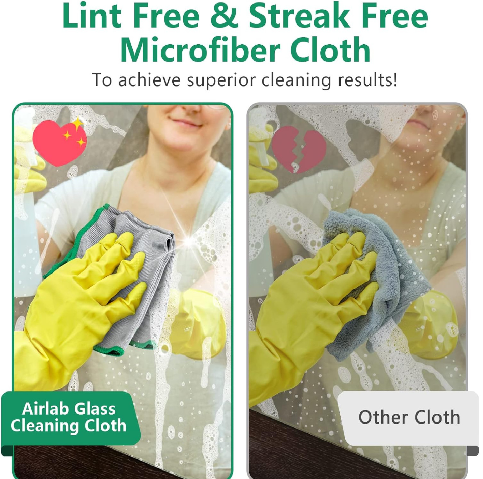 Glass Polishing Cloth Streak Free Miracle Cleaning Cloth Lint Free Microfiber