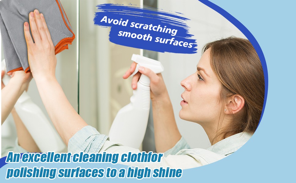 12 Pack Microfiber Glass Cleaning Cloth, 320GSM Thick Lint Glass Towels,