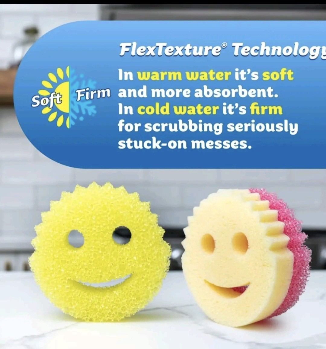 Original 8 -Pack-Scrub Daddy & Scrub Mommy – Kitchen Sponges – Dish Scratch Free