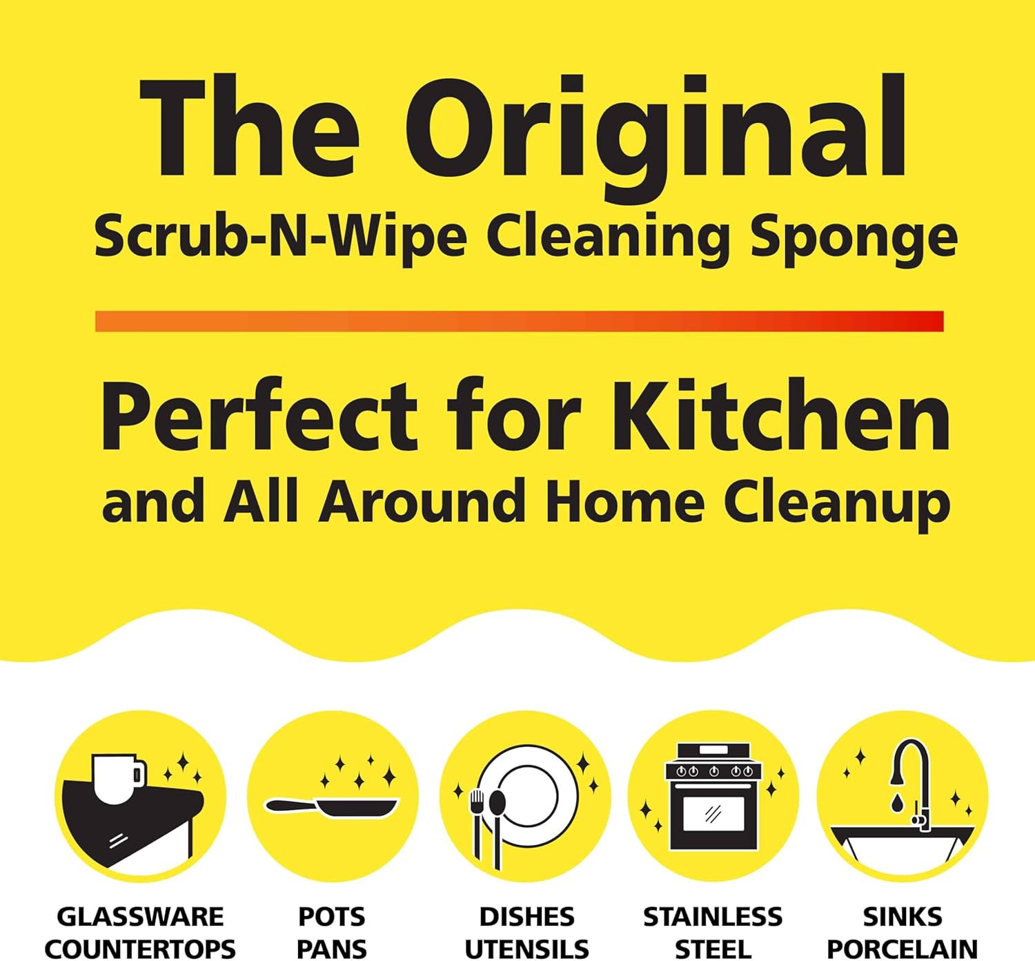 Original Scrub-N-Wipe Pad by , 6-Pack, Microfiber, Multi-Surface, Non-Scratch, D