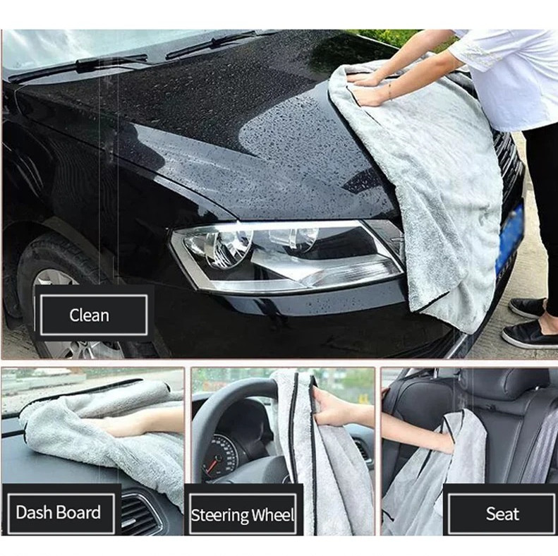 1pcs Ultra-Soft Microfiber Car Wash Towel–High Absorbent Cleaning & Drying Cloth