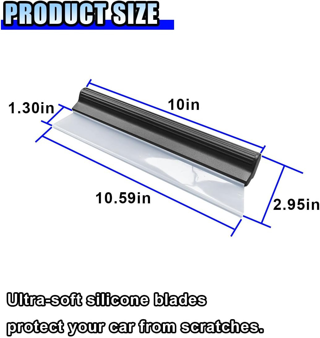 2PCS Automotive Squeegee, 10 Inch T-Bar Water Blade Squeegee for Drying, Flexibl