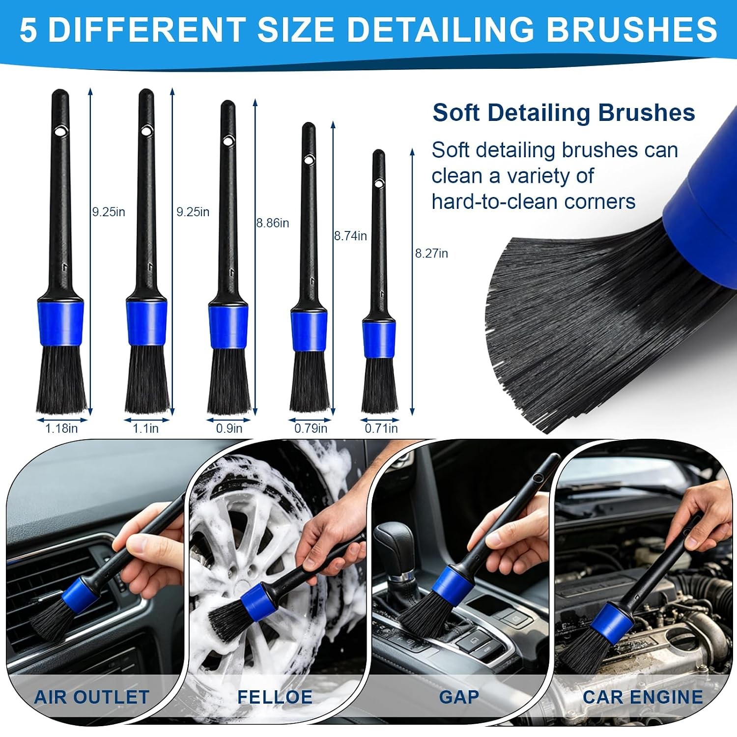 26PCS Car Detailing Kit, Car Detailing Brush Set, Car Cleaning Kit, Auto Detaili