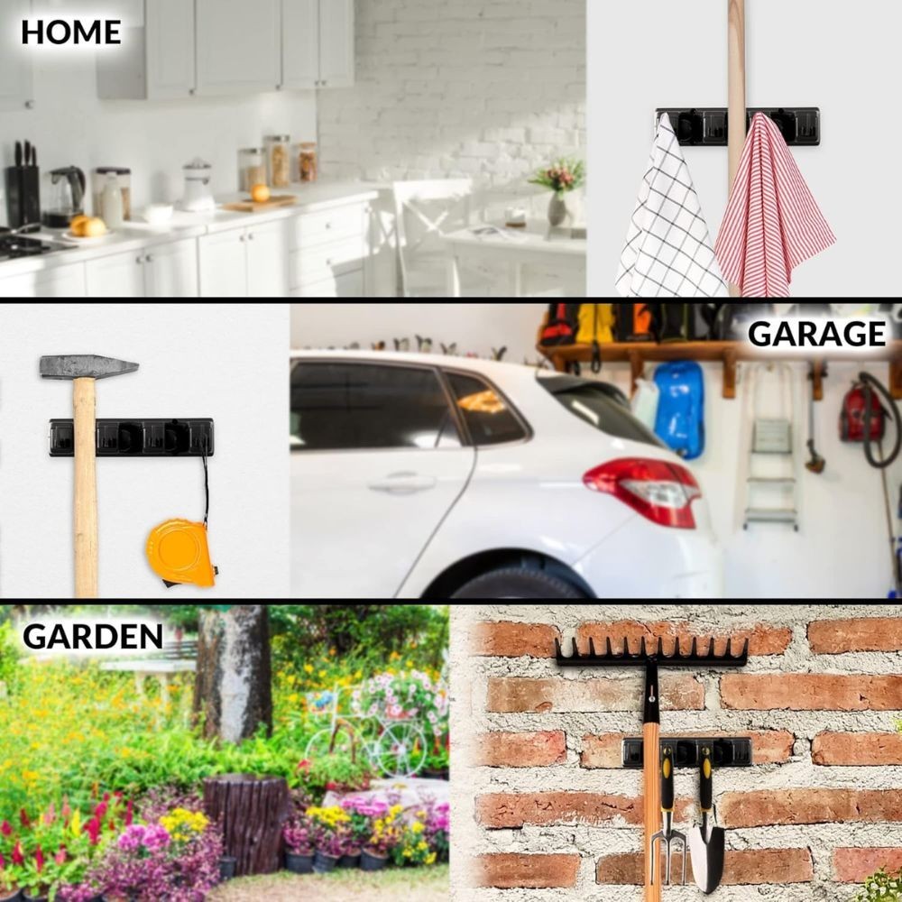Zulay Home Mop and Broom Organizer Wall Mount – Easy to Install Wall Mount