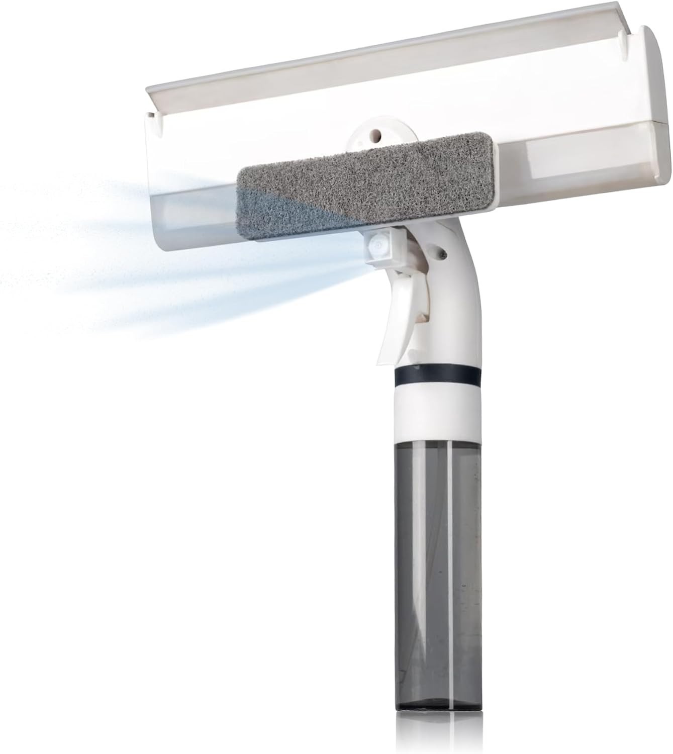 3-in-1 Window Cleaning Squeegee with Spray Bottle & Microfiber Scrub