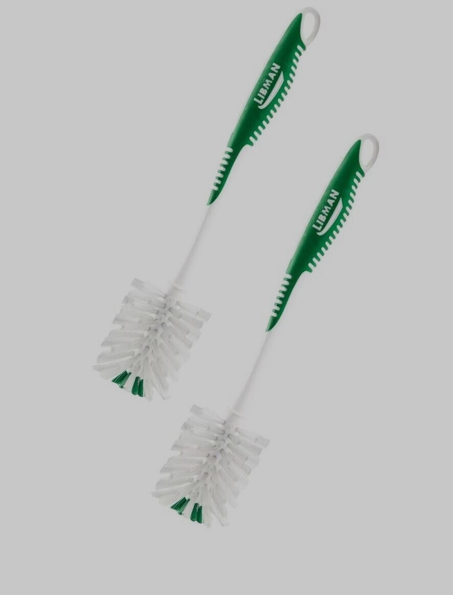 2 ~ Libman 2.5 in. W Soft Bristle 12 in. Plastic/Rubber Handle Bottle Brush