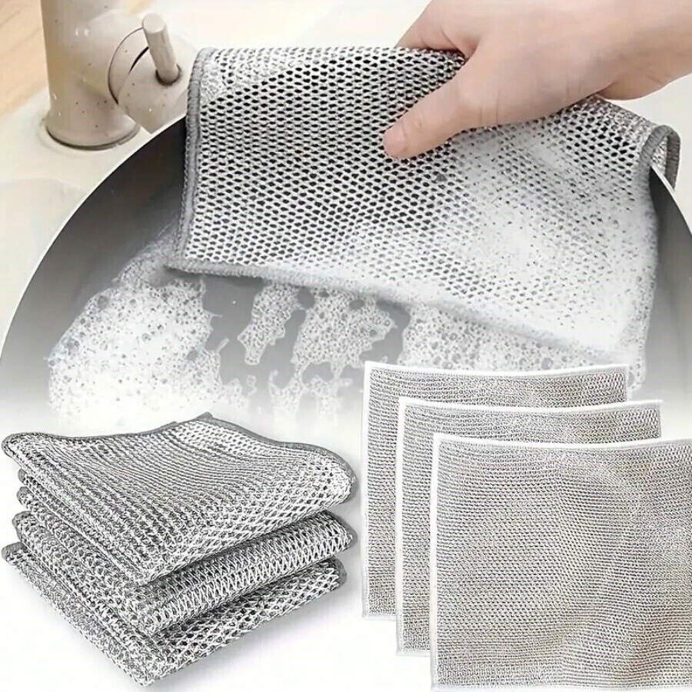 10 Pieces Dishwashing Cloth Premium Metal Wire Multipurpose Dishwashing Cleaning