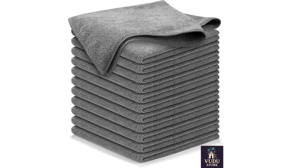 USANOOKS 12x Microfiber Towels – 12.5″x12.5″ Ultra Absorbent, 1200 Washes