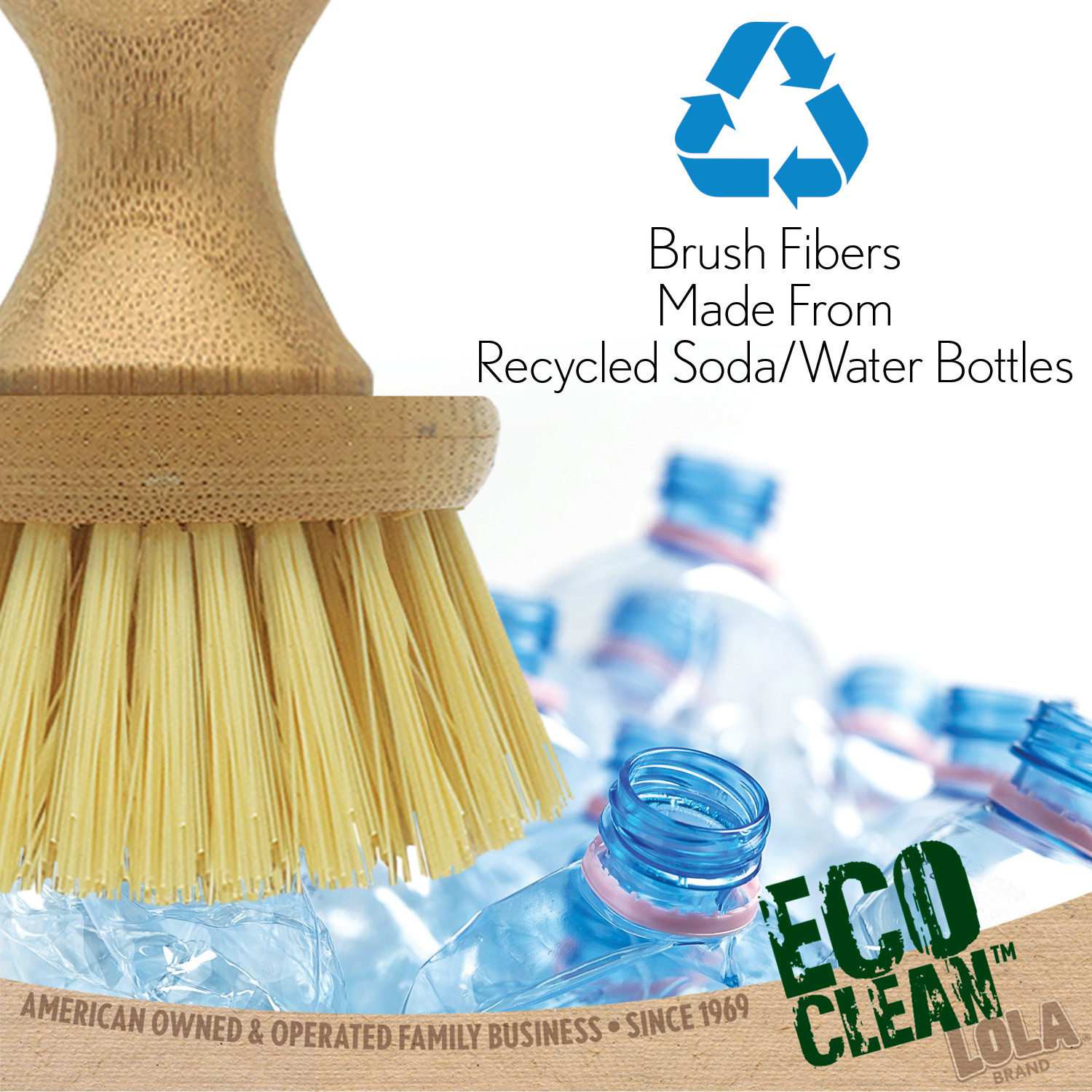 Vegetable Brush w/ Bamboo Knob – Fibers are Recycled Bottles by LOLA