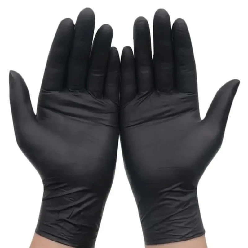 Nitrile Gloves Black Cleaning Household Kitchen Bathroom Dishwashing 100PCS