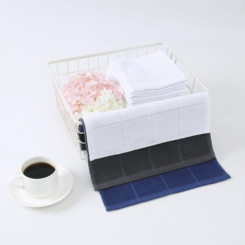 Glynniss Blue Dish Cloths Kitchen Highly Absorbent Navy Rags 11×11,