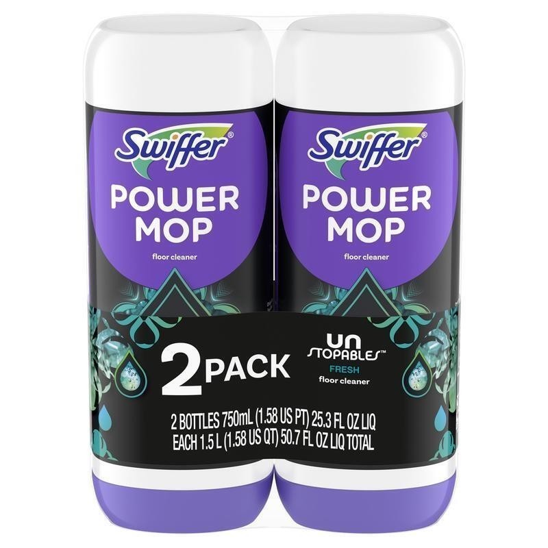 Power Mop Floor Cleaner Solution Fresh Scent 25.3 fl oz 2 Pack Unstopables New