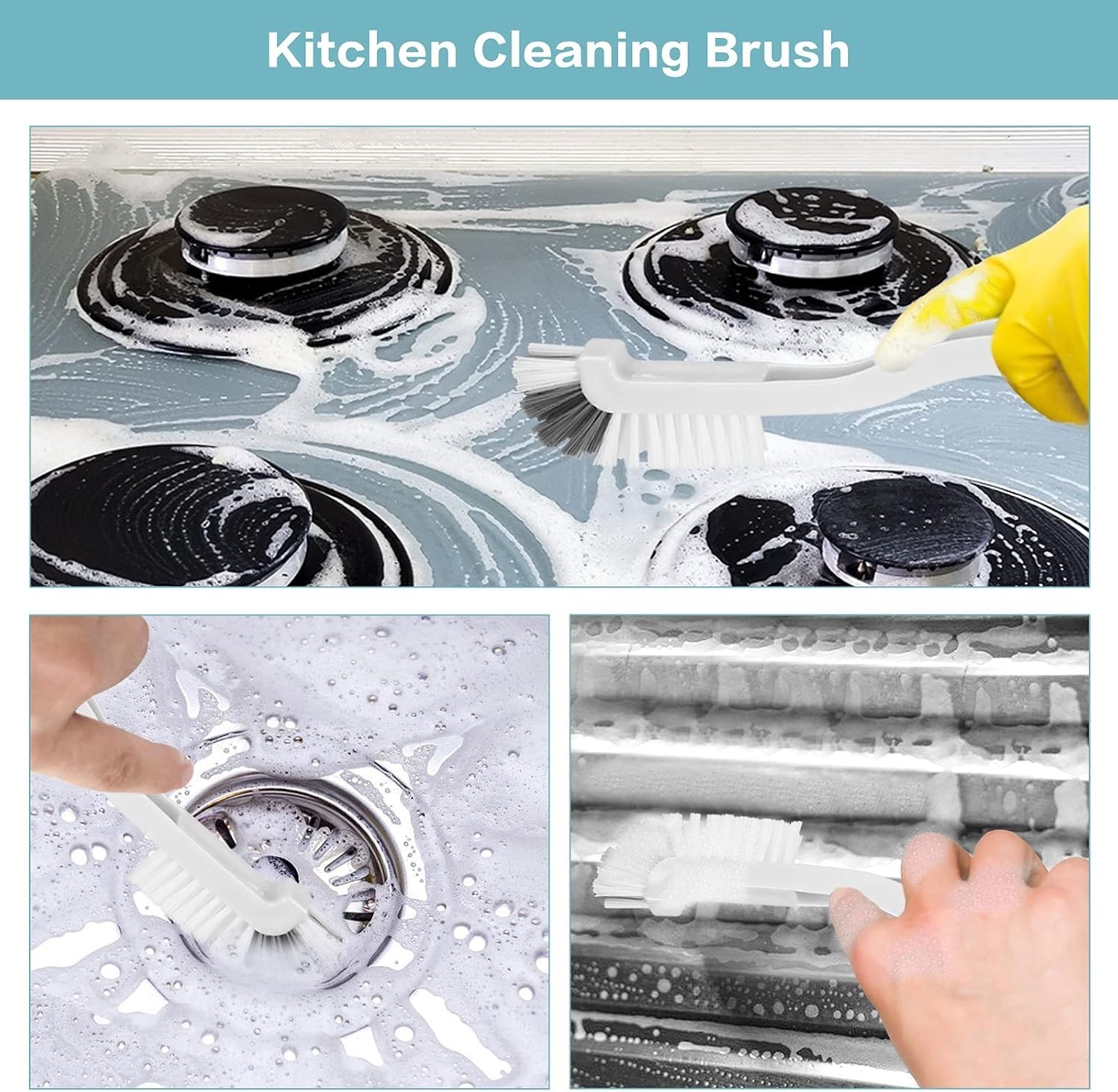 8 Pcs Dish Brush Bottle Bathroom Scrub Brushes Kitchen Cleaning Brush Right A…