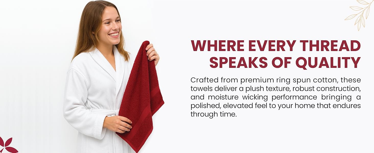 Luxury Hand Towels – 550 GSM, 16×27 Inch, Pack of 6, 100% Ring Spun Cotton –