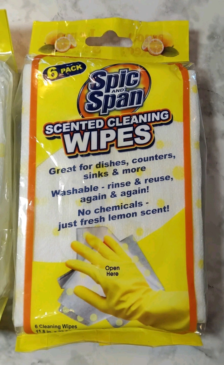 3 Spic And Span Scented Cleaning Wipes 6 Packs 2 Lemons, 1 Lavender New