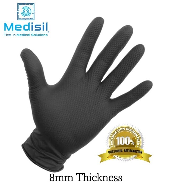 Mechanical HD Disposable Nitrile Gloves 8mm Powder Free & Latex Free (100pack)