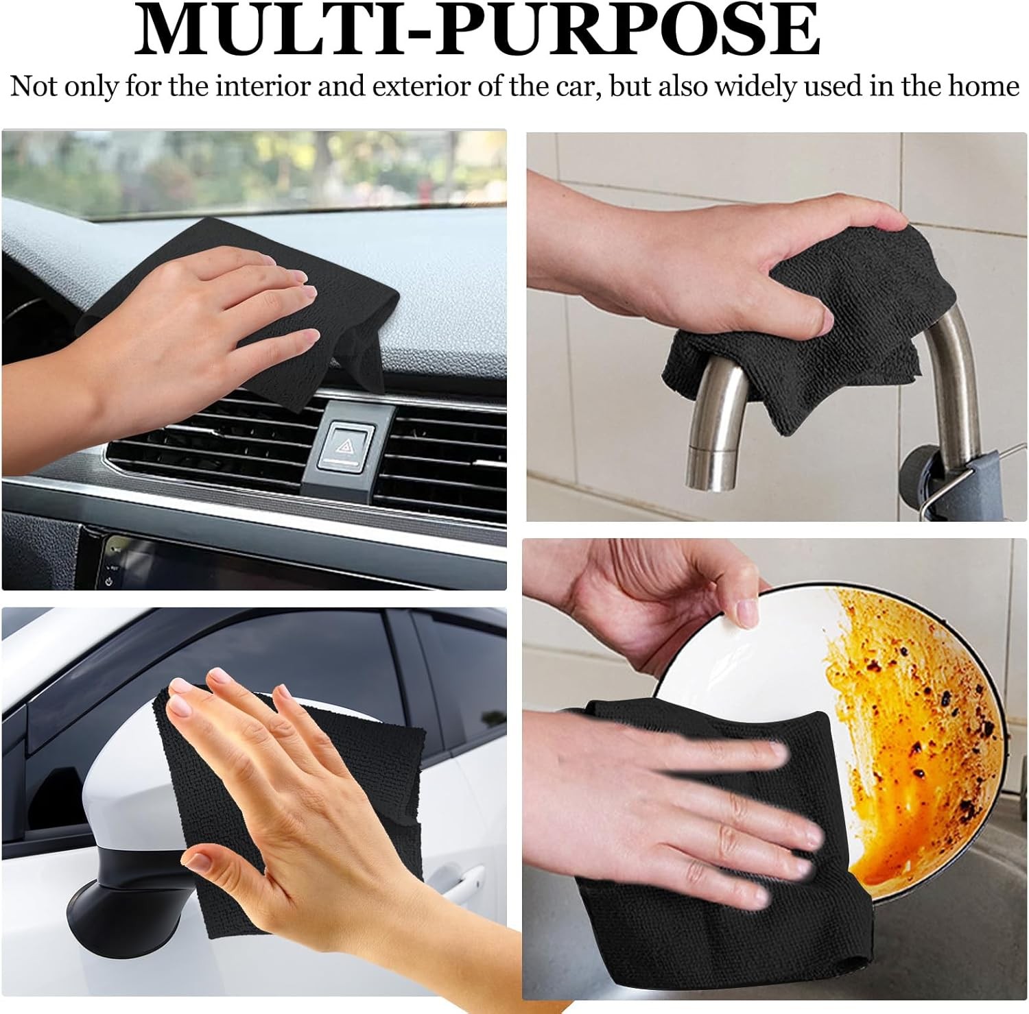 50PCS Microfiber Cleaning Cloth Roll 10″×10″ Tear Away Microfiber Towels
