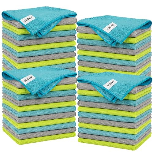 Microfiber Cleaning Cloth – Pack of 48, Multi 48PK 3 Colors Assorted