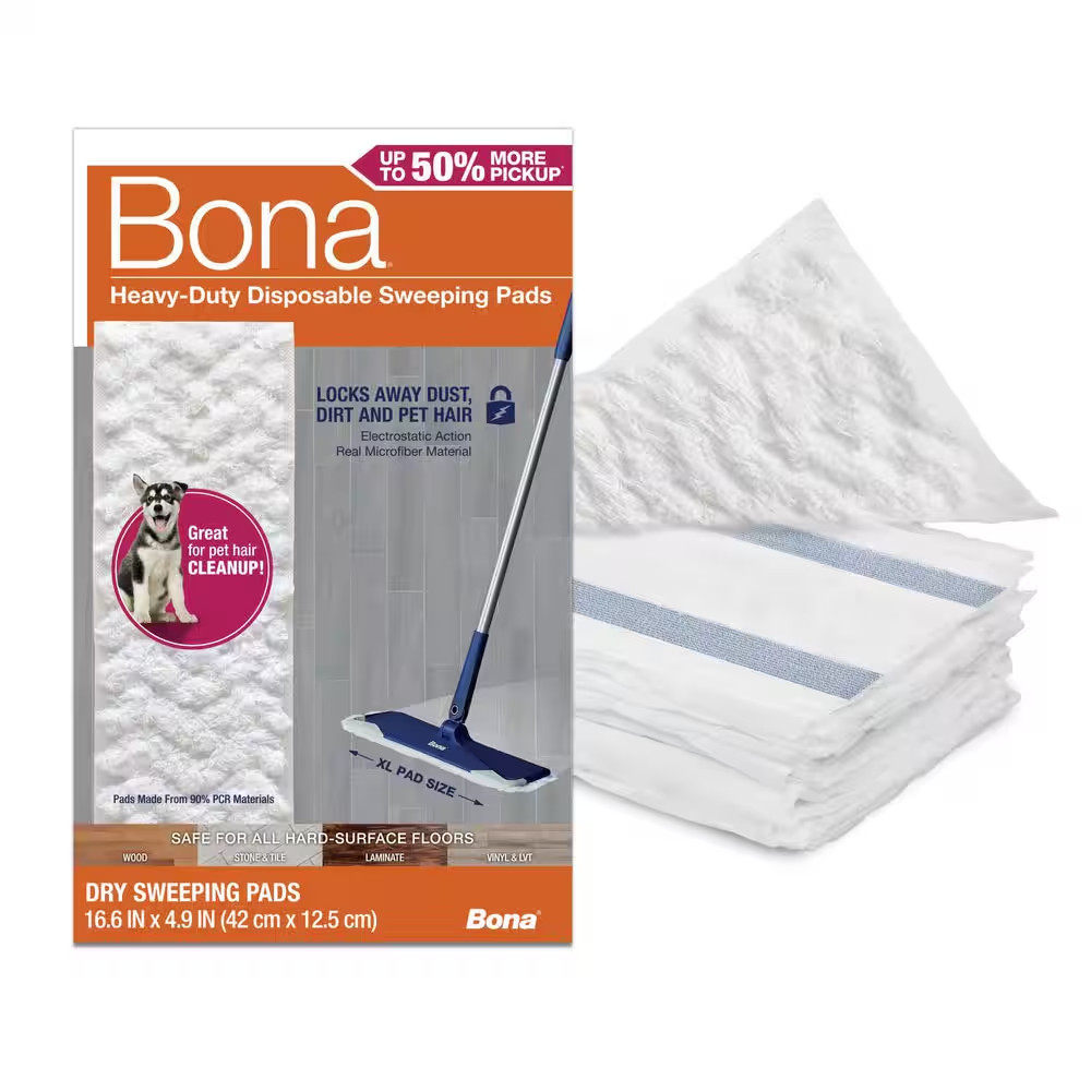 16.6 In. Heavy-Duty Disposable Dry Sweeping Refill Pads Unscented, 14-Count