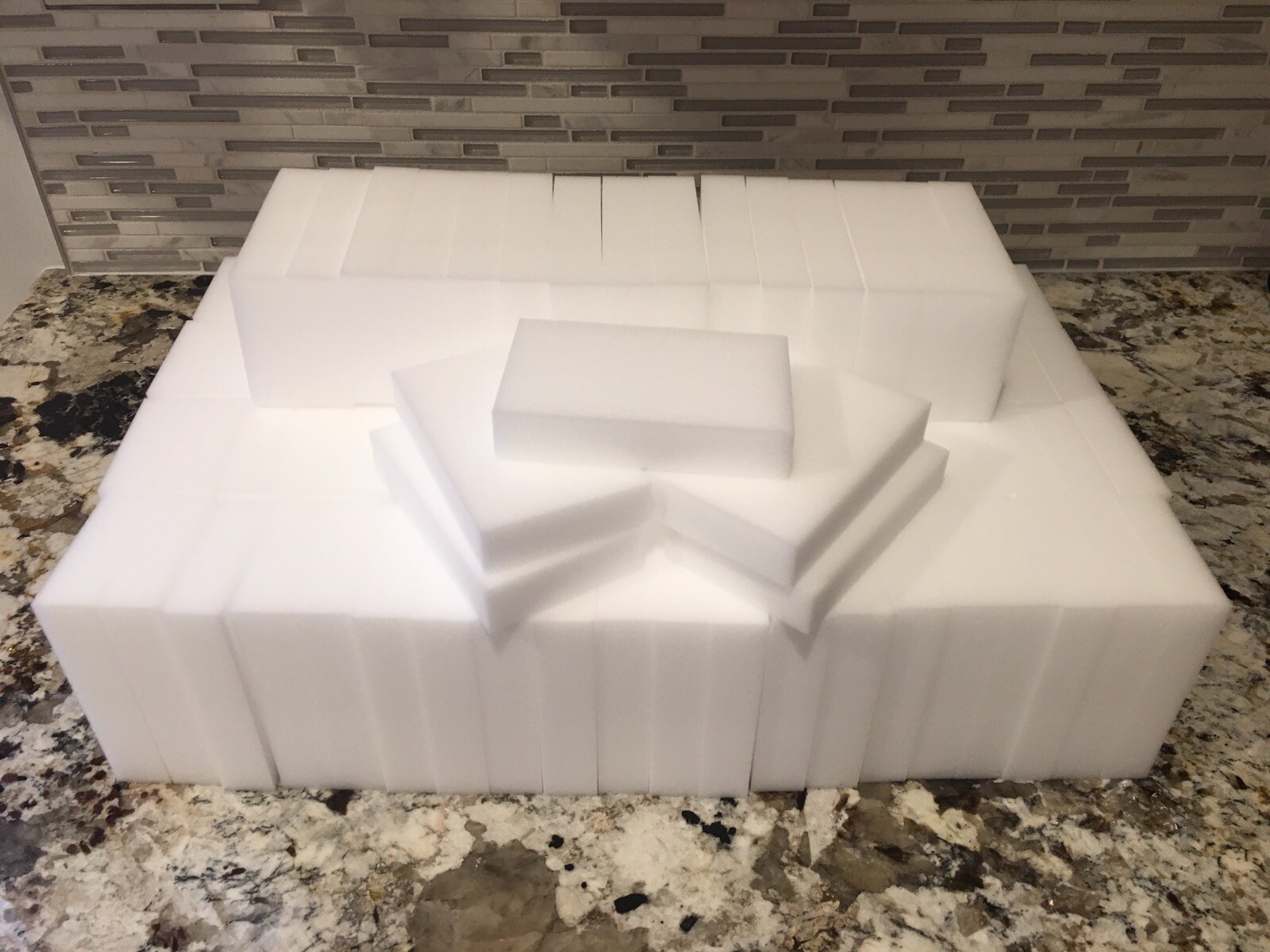 100 Melamine Sponge Eraser BULK PACK 10x6x2cm 3/4″ Thick- Works Like Magic!