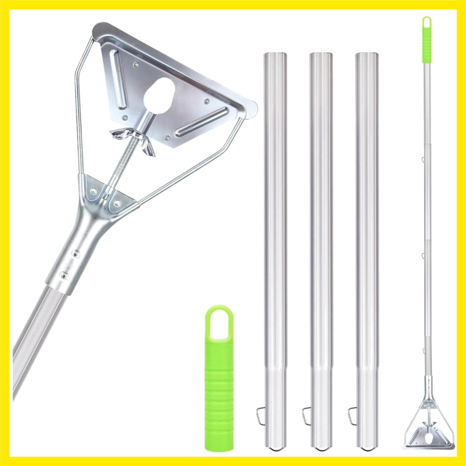 Mop Handle Commercial Heavy Duty – 57 Inch Industrial Metal Mop Stick Replace…