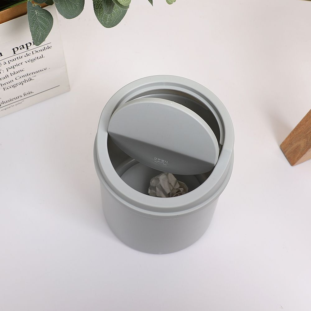 Modern Mini Dustbin Solid Color Desktop Plastic School Office Accessories Kawaii